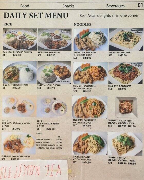 Asian Corner Menu, Menu for Asian Corner, Damansara Intan, Selangor