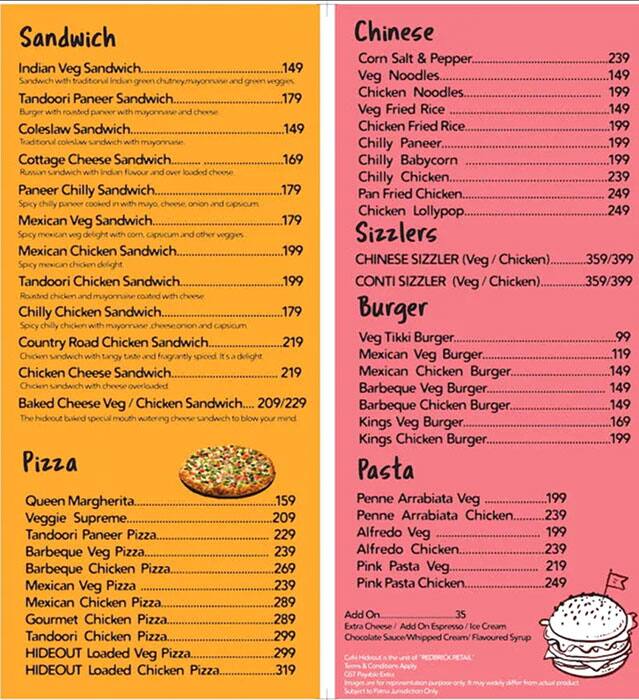 Menu at Chopsticks, Patna