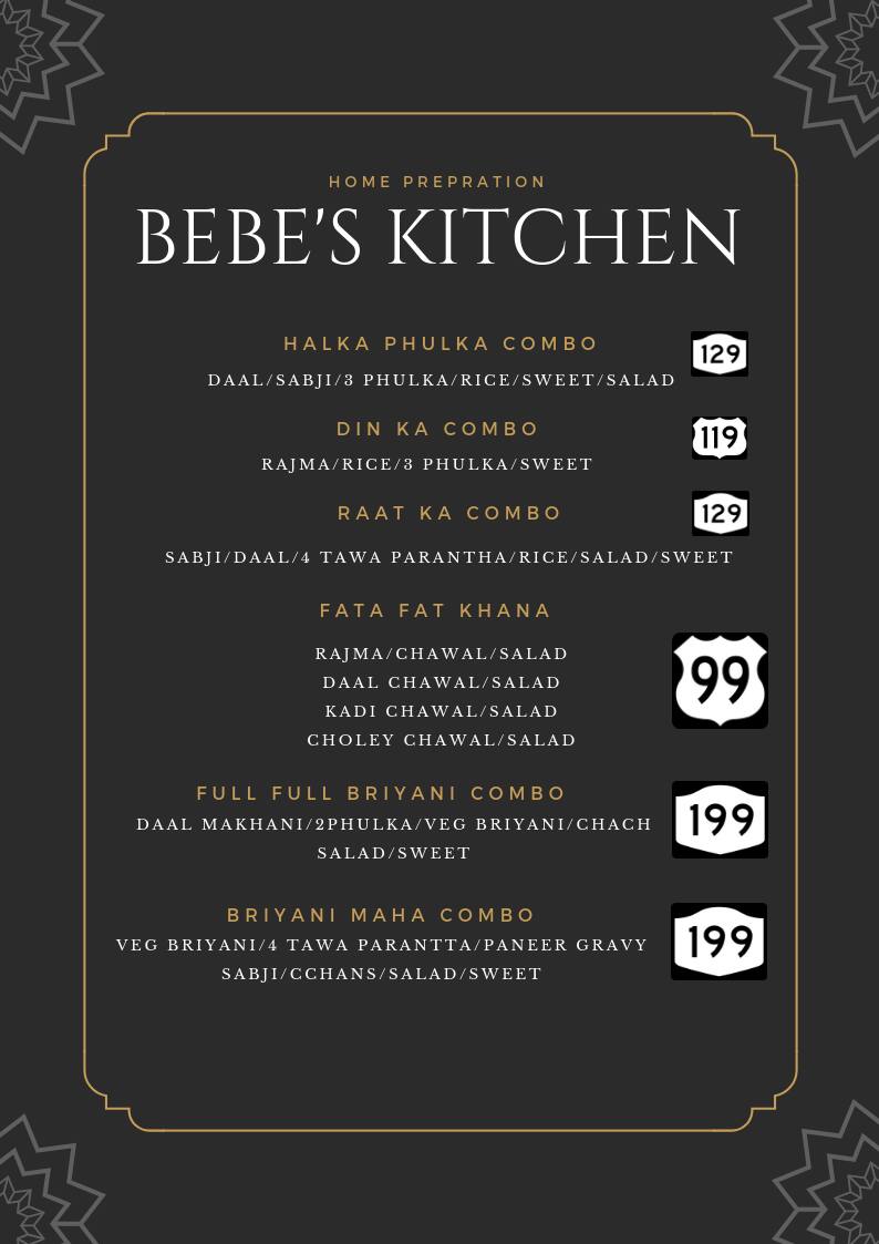 Bebe S Kitchen Menu Menu For Bebe S Kitchen Gamma 1 Greater Noida