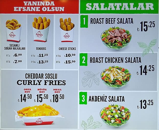 Arby S Menu Menu For Arby S Taksim Istanbul