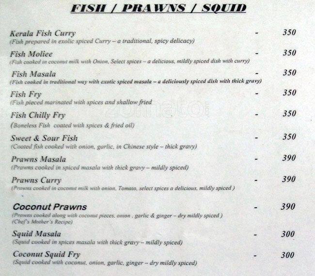 Casa Linda menu