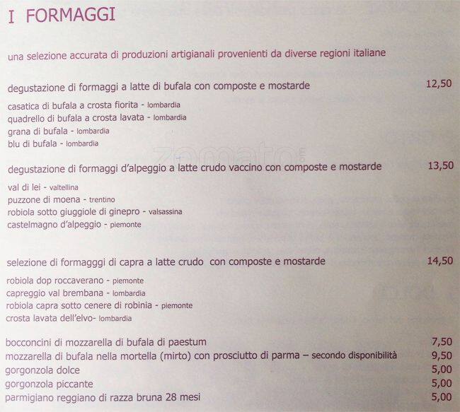 Menu di Le Rosse 