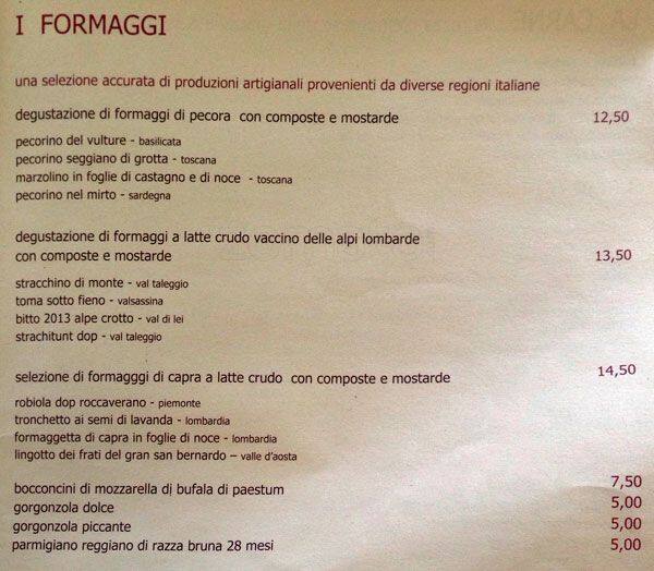 Menu di Le Rosse 