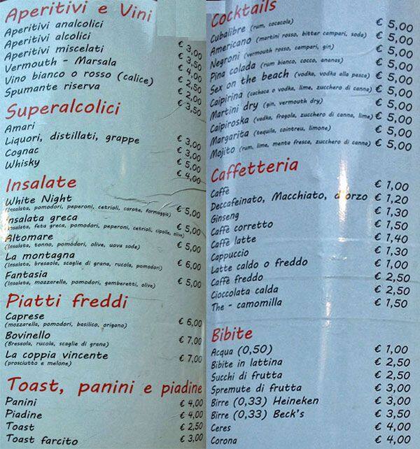 Menu di Afandina 