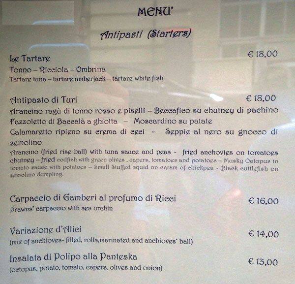 Menu di Ristorante Orlando 