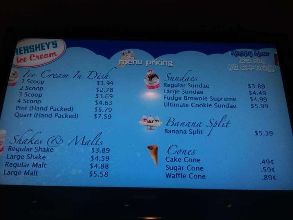 Hershey's Ice Cream Menu, Menu for Hershey's Ice Cream, Lafayette