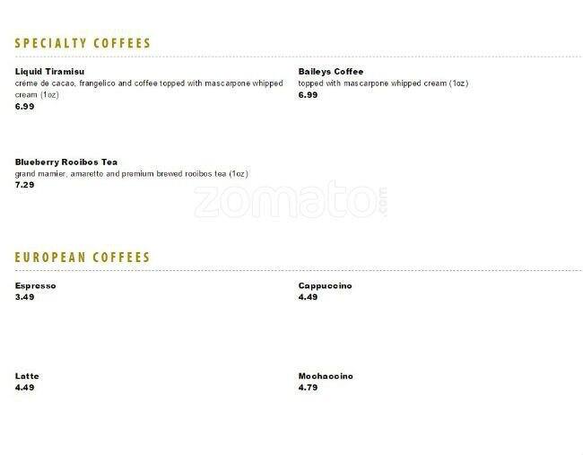 Menu at Chop Steakhouse & Bar, London