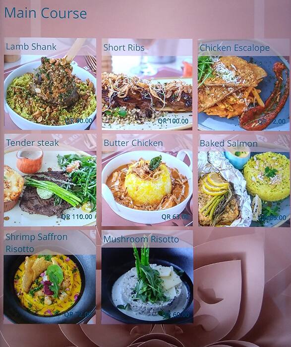 eau de Rose menu