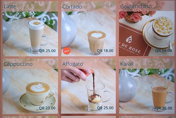 eau de Rose menu