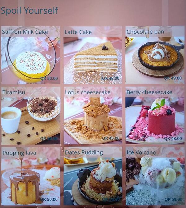 eau de Rose menu