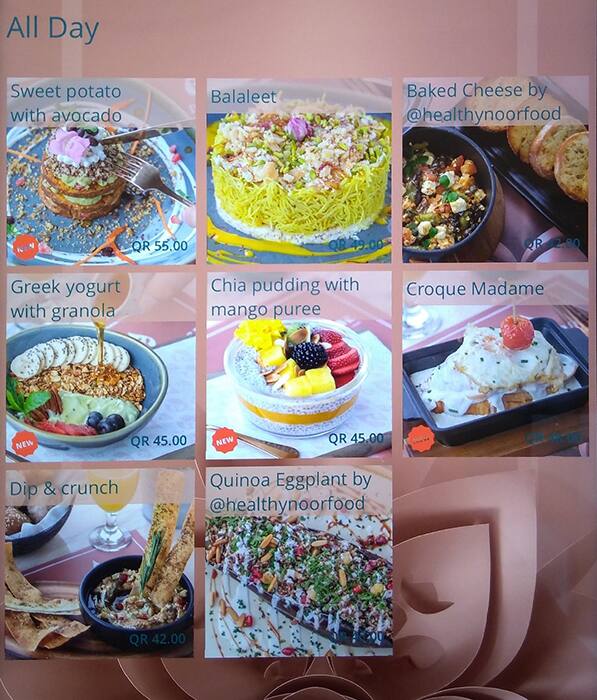 eau de Rose menu