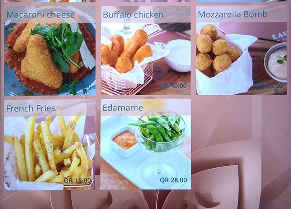 eau de Rose menu