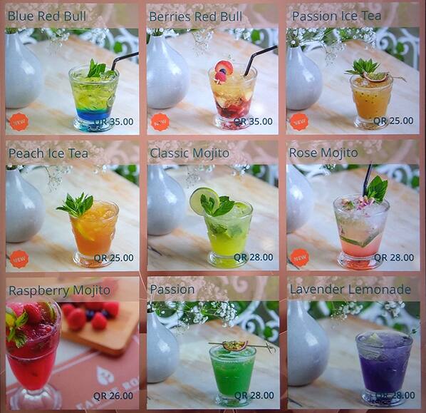 eau de Rose menu