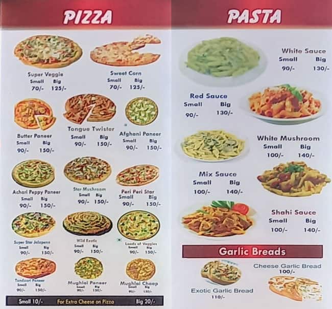 Menu of Star Crust, Sector 7, Faridabad