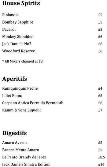 Menu at Heddon Street Kitchen restaurant, London