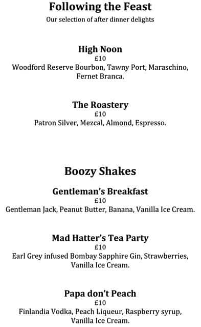 Menu at Heddon Street Kitchen restaurant, London