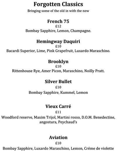 Menu at Heddon Street Kitchen restaurant, London