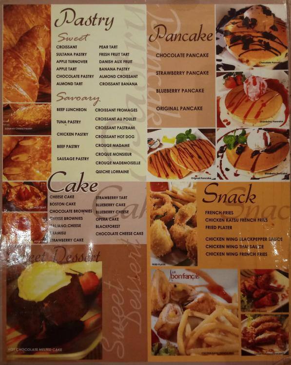 Cafe Bon Francais Menu Menu For Cafe Bon Francais Tanjung