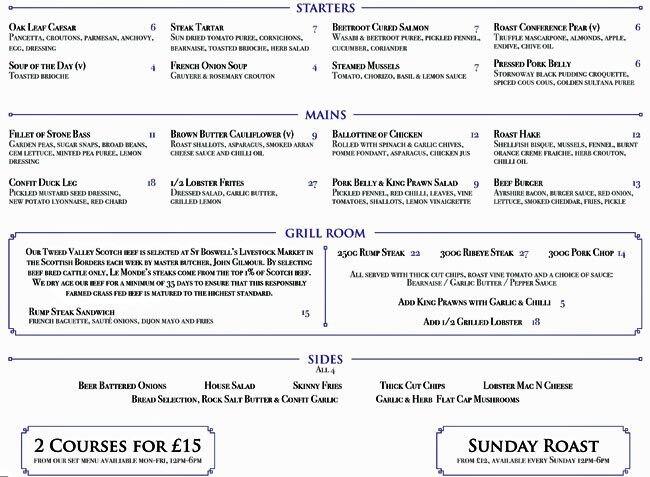 le monde new york menu
