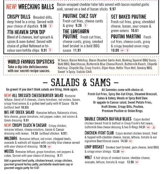 The works deals menu