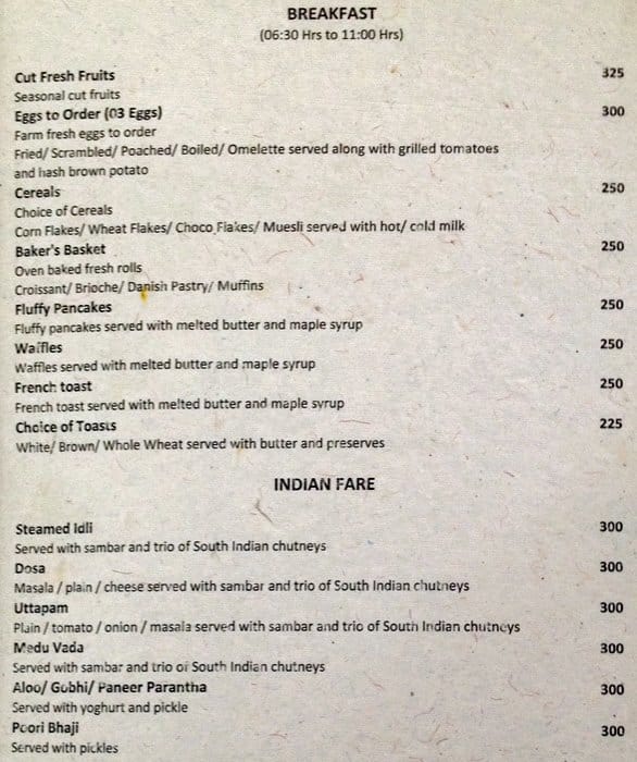 Carmine Radisson Blu Hotel Menu Zomato