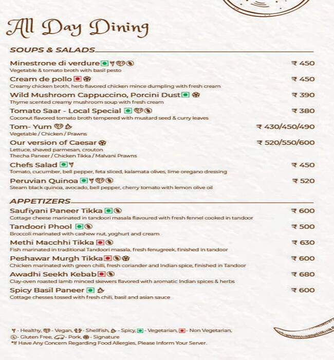 Menu Karmini Menu of Carmine Radisson Blu Hotel, Kharadi, Pune