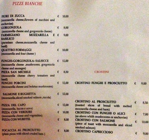 Menu di San Michele 