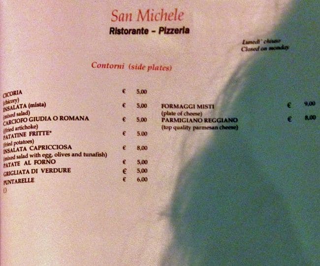 Menu di San Michele 