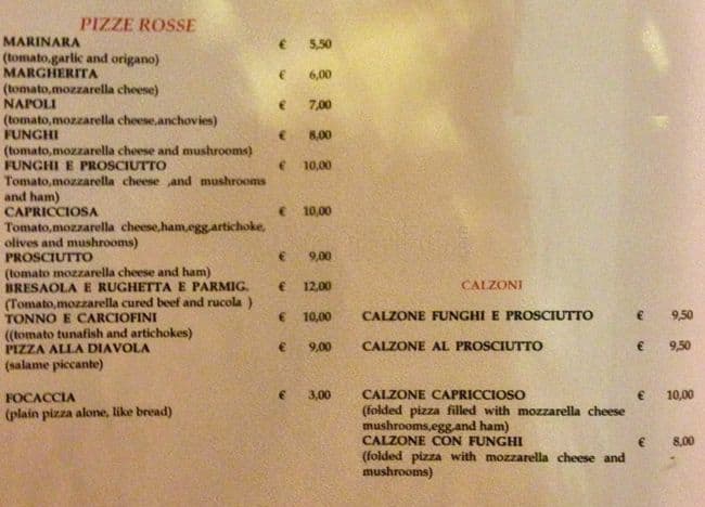 Menu di San Michele 