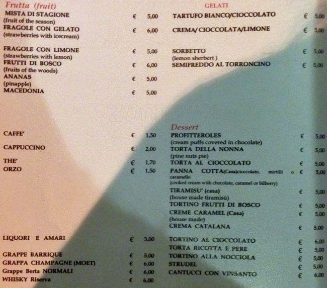 Menu di San Michele 