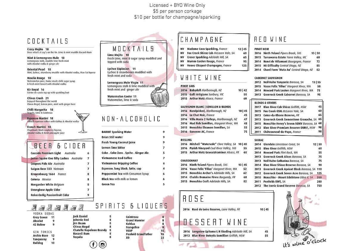 La Mint Menu, Menu untuk La Mint, Darlinghurst, Sydney Urbanspoon/Zomato