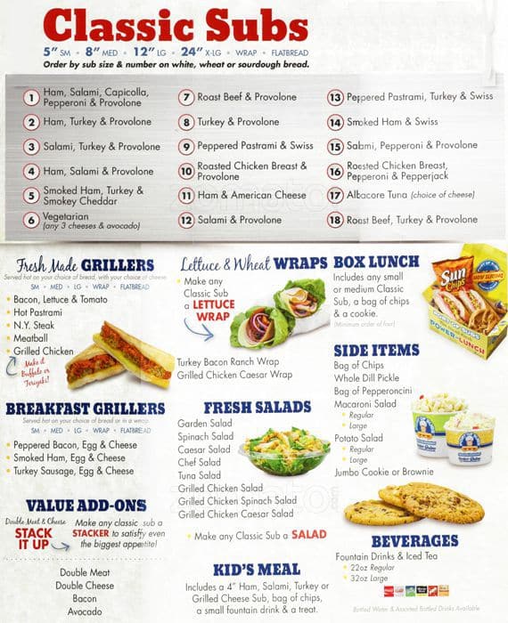Port of Subs Menu, Menu for Port of Subs, Rohnert Park, Rohnert Park