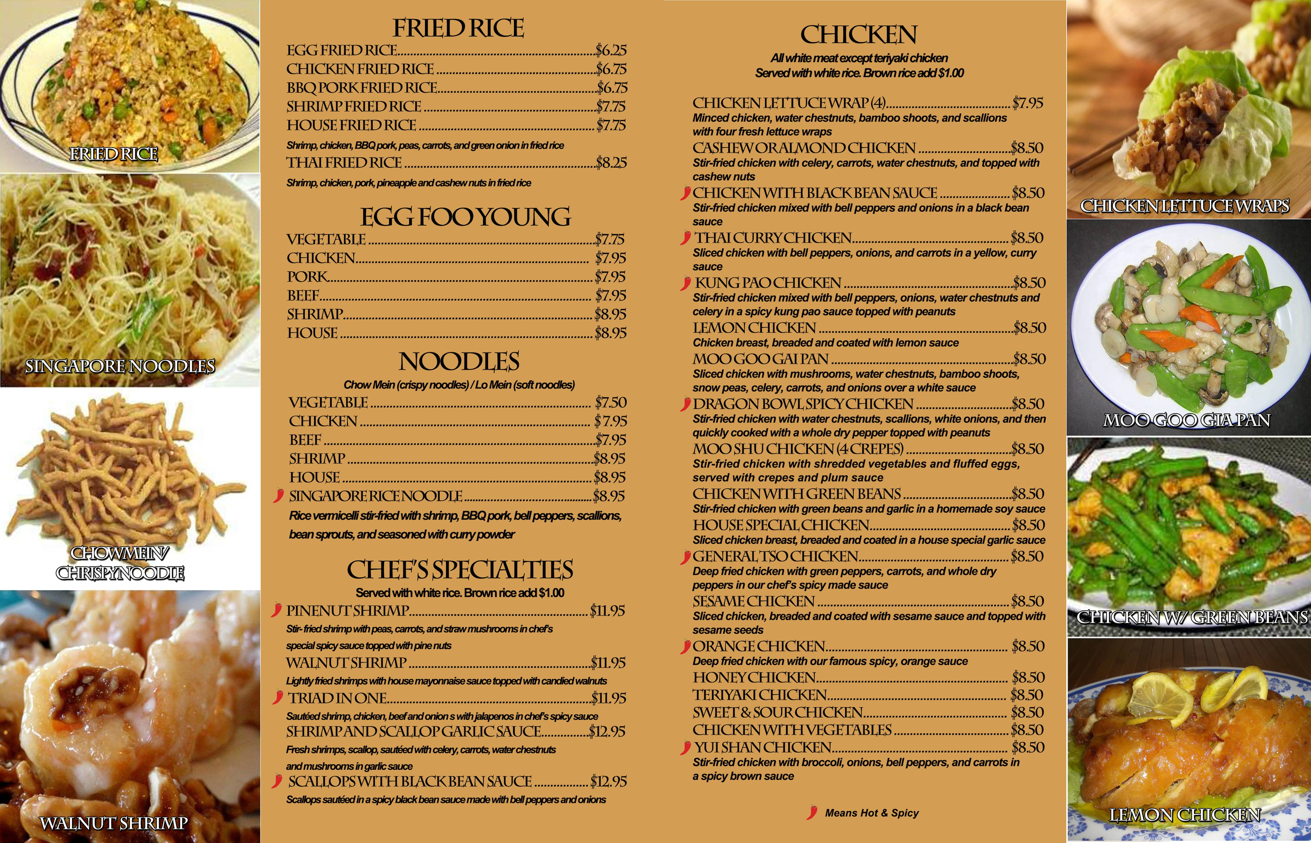 Menu at Dragon Bowl restaurant, Phoenix, 814 E Union Hills Dr C-14