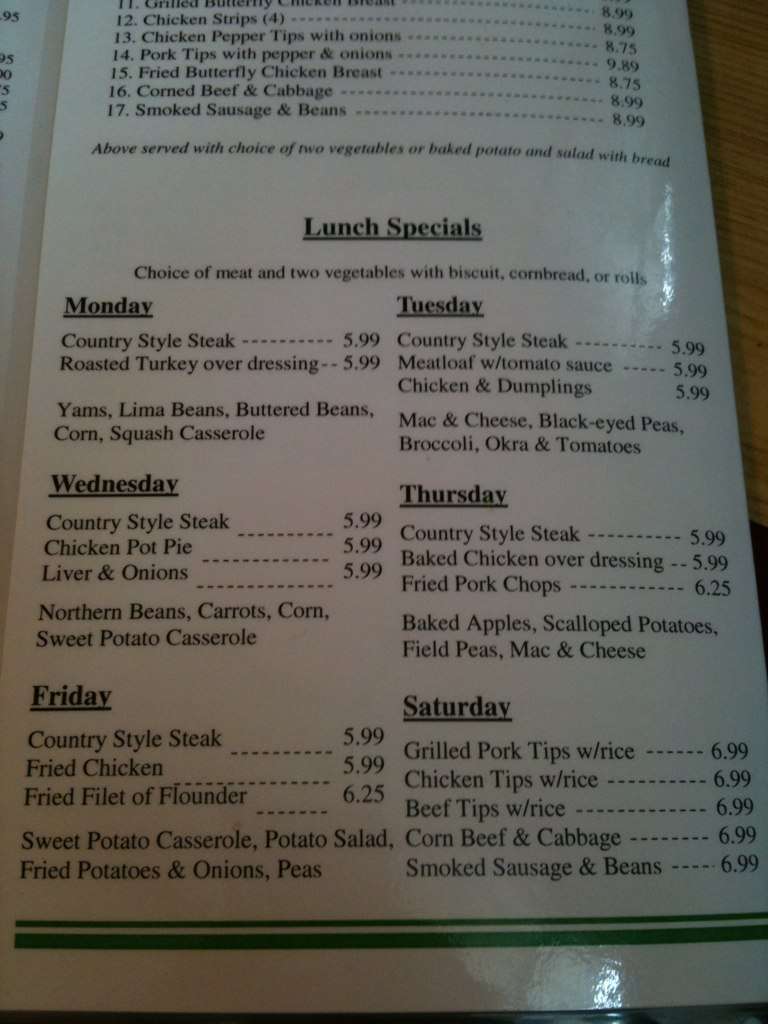 Menu at ISY Bell's Cafe, Mooresville