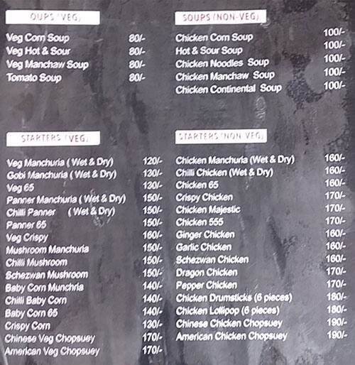 Menu of Urban Bite, Ameerpet, Hyderabad