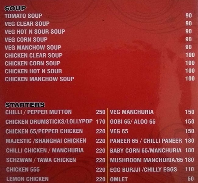 Menu at Hyderabad House, Hyderabad, 9C7H+59V