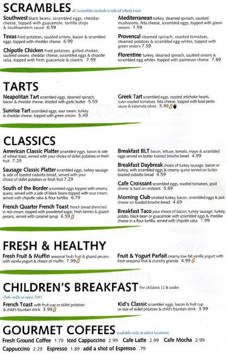 Cafe Express menu