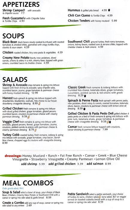 Cafe Express menu