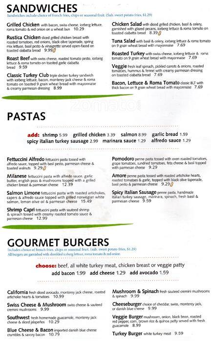 Cafe Express menu