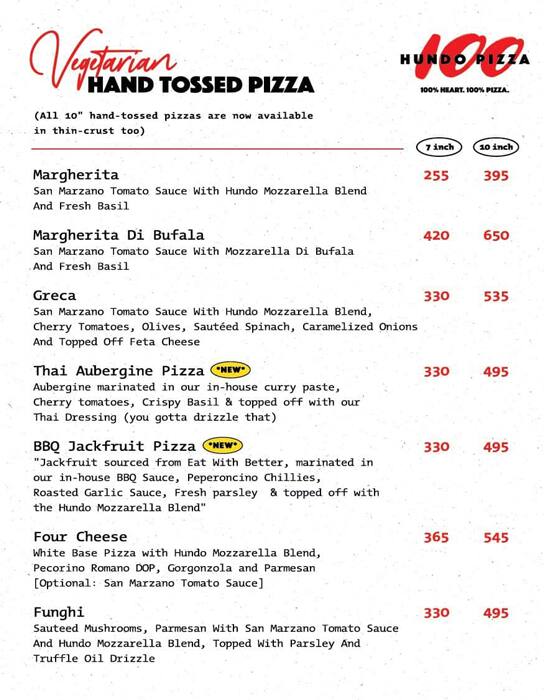 Hundo Pizza - Lokhandwala menu
