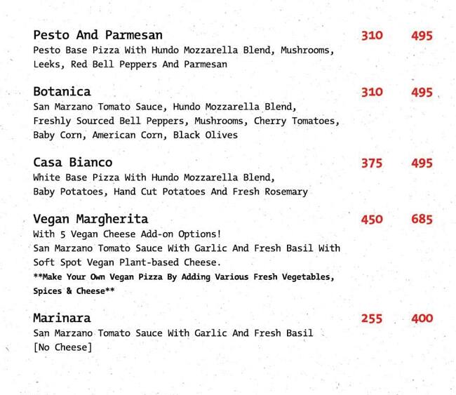 Hundo Pizza - Lokhandwala menu