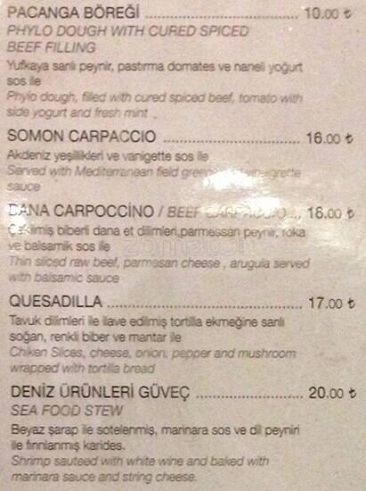 A La Carte Restaurant Hotel Houston Menu