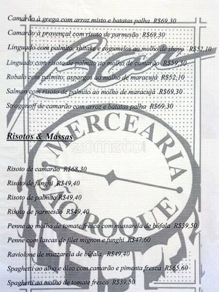 Mercearia Amauri cardápio
