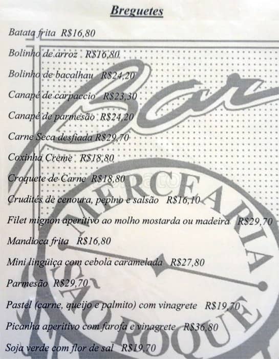 Mercearia Amauri cardápio