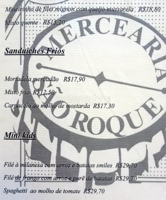 Mercearia Amauri cardápio