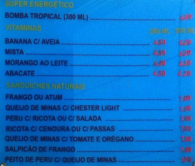 Tropical Sucos cardápio