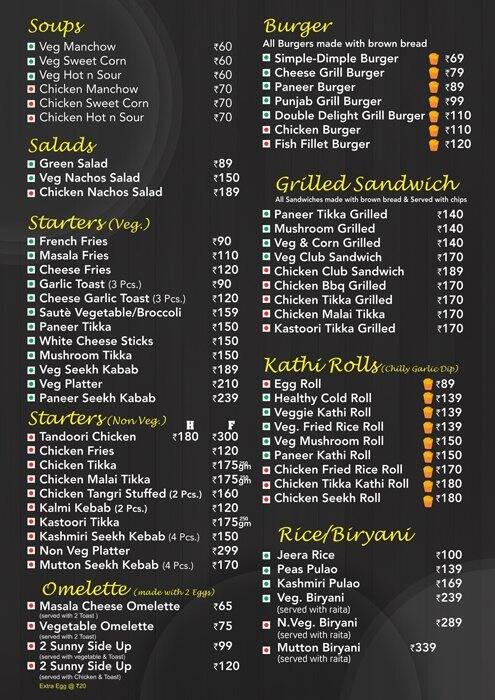 The Chef Master Menu, Menu for The Chef Master, Sector 10, Chandigarh ...