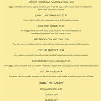 The Sunflower Bakery Cafe Menu