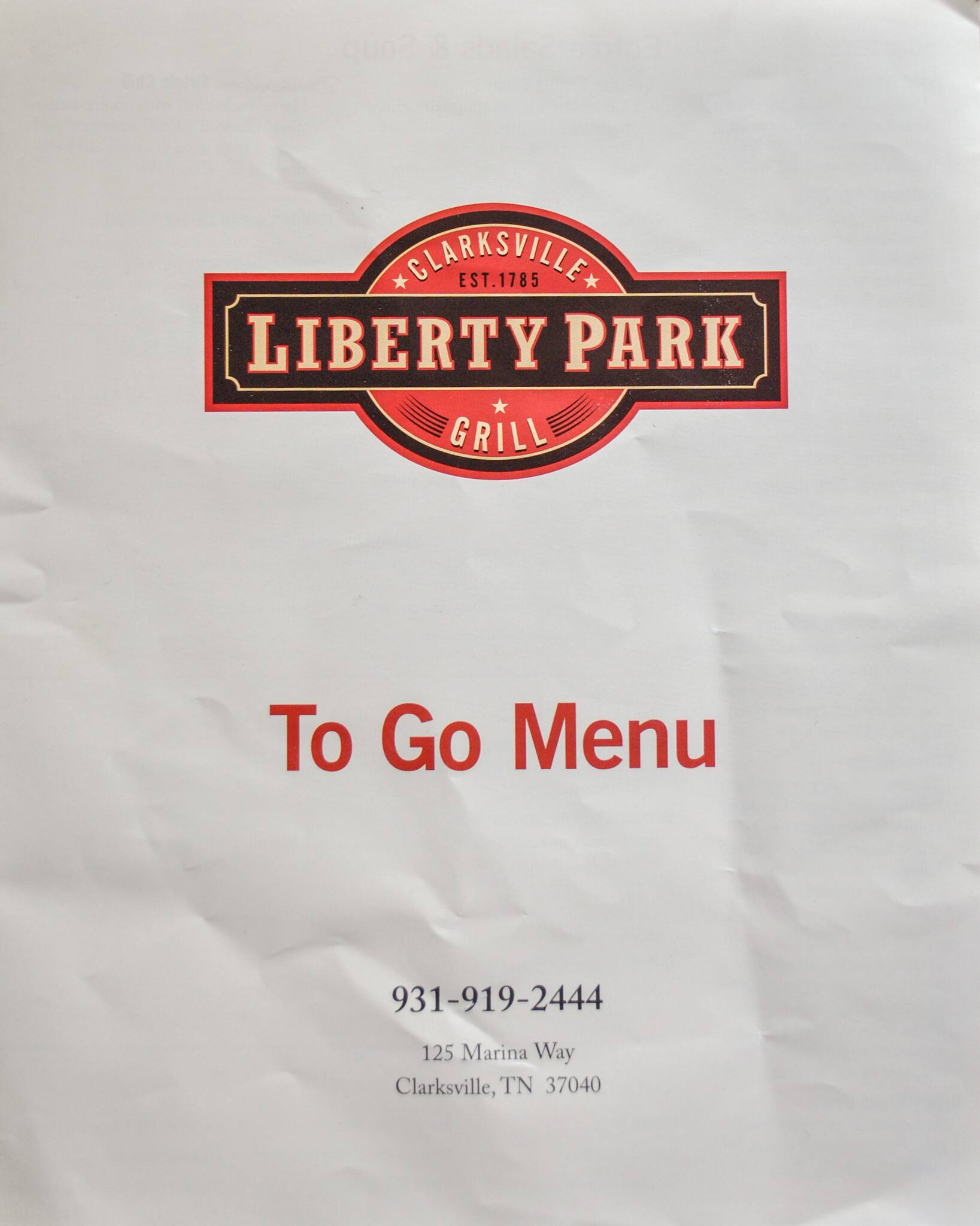 Liberty Park Grill Menu, Menu for Liberty Park Grill, Clarksville, Clarksville Urbanspoon/Zomato
