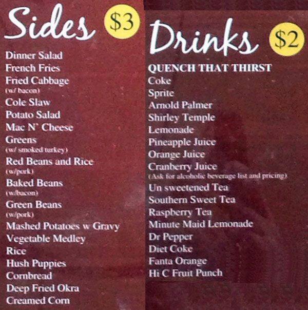 Diego's menu